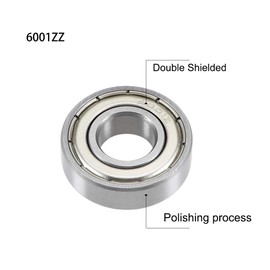6001 ZZ Ball Bearings 12 mm x 28 mm x 8 mm, Pack of 10, Double Protected Deep Groove Ball Bearings for DIY, Lathes, Motors, 3D Printers, Milling Machines, Various Mechanical Devices, etc.