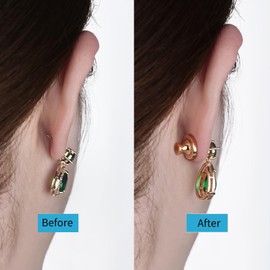Earring Backs for Droopy Ears, JIACHARMED Cycle Earring Backings Tight Earring Backers for Studs 4pcs Secure Lifter Back for Heavy Earrings Support Replacement Plus 4pcs Rubber Backs,Mixed Color