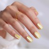 SHANGMENG Light Yellow Cat Eye Press on Nails Short -