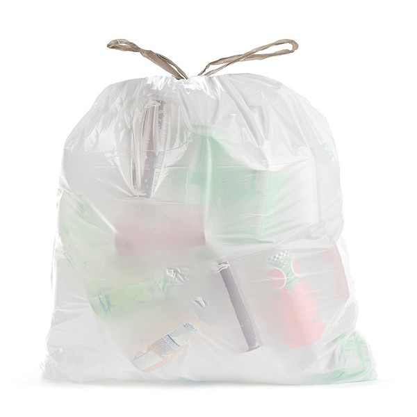 Ultrasac 18 Gallon 2.0 MIL White Drawstring Trash Bags - 25" x 28" - Pack of 50 - For Home, Outdoor, Industrial, & Commercial
