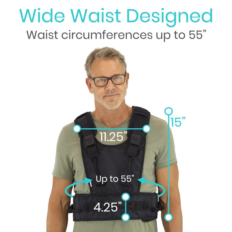 Vive Gait Belt Transfer Harness with Padded Handles and Quick