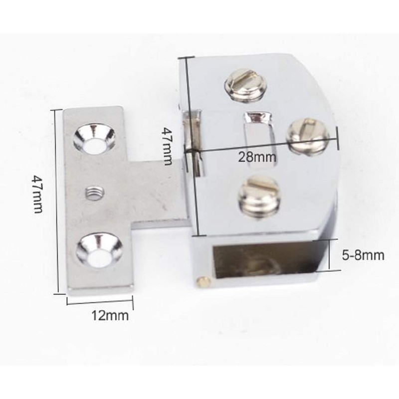 Glass Door Hinges, Suitable for 5-8mm [Silver] (2 Pairs =