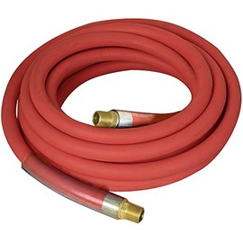 Apache 98108806 3/4" x 75' Industrial Rubber Water Hose Assembly with Male x Female Garden Hose Thread Fittings,Red