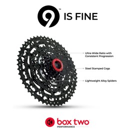 Box Two Prime 9 Bike Cassette 11-50T Fits Standard HG Hubs 9/10/11 Speed Cassette for Mountain Bike, Lightweight Bicycle MTB Cassettes Compatible Bike Cassettes