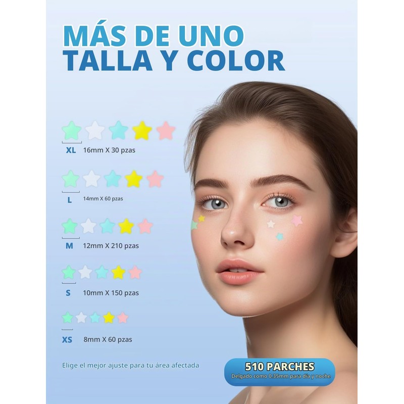 Parches de acné hidrocoloide 5 tamaños – Dr. Zitacne DR-510