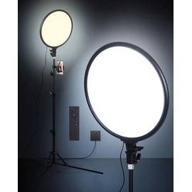 EOTO LIGHT LED Ring Light - 14 inch 5000 lumens Studio Light with Tripod Stand for Tiktok, Vlog, Video Shooting, Video Conferencing, Streaming Light with LED Display and Remote Control (Black)