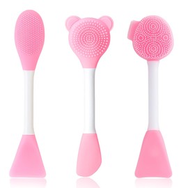 3 Stück Silikon Peeling Lippenpinsel, Mitesser Bürsten, Manuelle Gesichtsreinigungsbürste Silikon Mit Griff Peeling Reinigungsbürste GesichtsbüRste Face Scrubber Für Porenreinigen Gesicht Reinigung