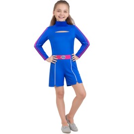 ESDFGHOP Kids Zombies Costumes Girls Movie Character Cosplay Tee Shorts 2PCS Blue Uniform Outfits
