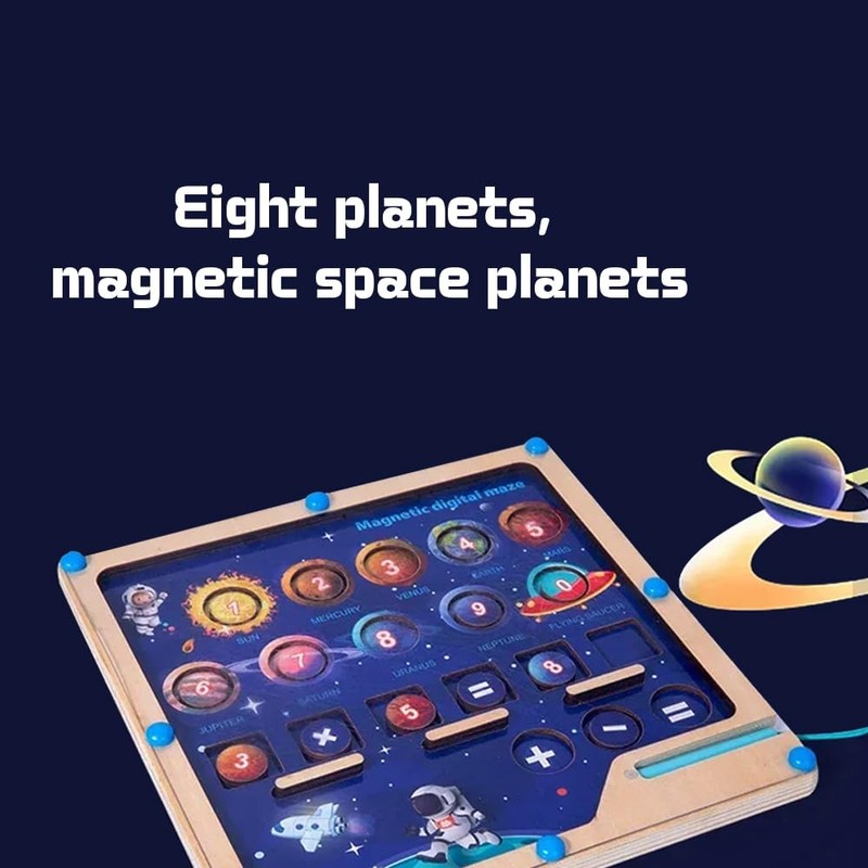 Space-Themed Magnetic Maze Toy - 8 Planets for Early Learning
