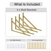 4 Pcs Gold Shelf Brackets Triangle Shelving Brackets Right Angle