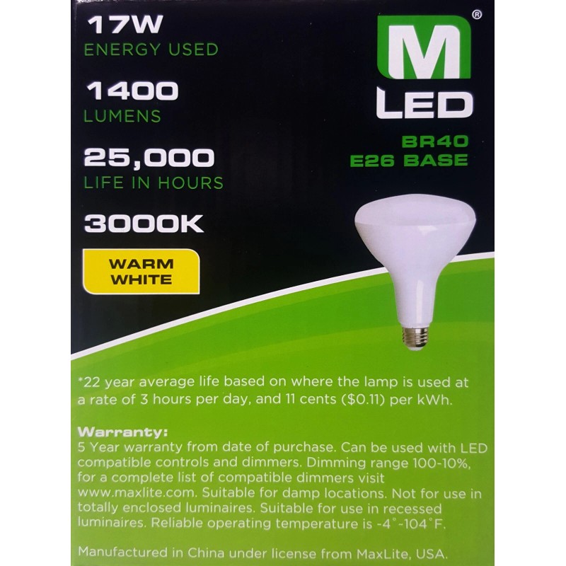 Sunco Lighting 6 BR40 FLOOD LED Light Bulbs 17W 100W