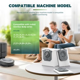 Vacuum Bags Replacement Compatible with iRobot Roomba i7, i7+, i3, i3+, i1+, i4, i4+, i6, i6+, j7, j7+, i8, i8+,s9, s9+ Plus, i & s & j Series Clean Base Automatic Dirt Disposal Bags, Pack of 6