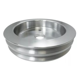 HRC SB Chevy V8 Aluminum Crankshaft  2 Groove Pulley Short Water Pump SWP Natural