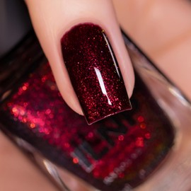 ILNP Sabrina - Dark Vampy Red Shimmer Nail Polish - Vegan, Cruelty Free, Non Toxic