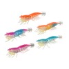 5pcs Wood Shrimp Bait Artificial with Counterweights Double Pileate Hooks
