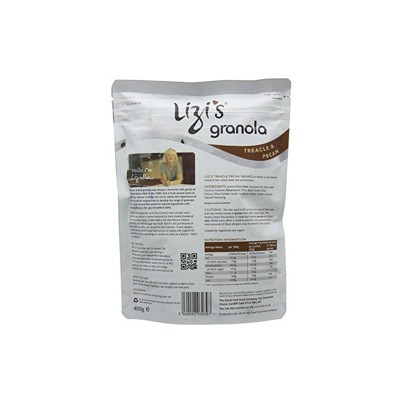 Lizi's Treacle and Pecan Granola, 400g