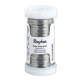 Rayher 2400100 Blumendraht, geglüht, 0,35 mm ø, Spule 100 m, Material Eisen, nickelfrei, Basteldraht, Wickeldraht