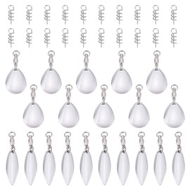 FREEBLOSS 20Pcs Fishing Tail Spinner Lures Spinning Bass Lure with Lifelike Action Durable Design for Freshwater and Saltwater Vibrant Colors for Enhanced Fish Attraction