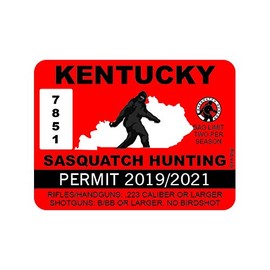 fagraphix Kentucky Bigfoot Hunting Permit Sticker Decal Self Adhesive Sasquatch Big Foot feet KY 1.25" Wide