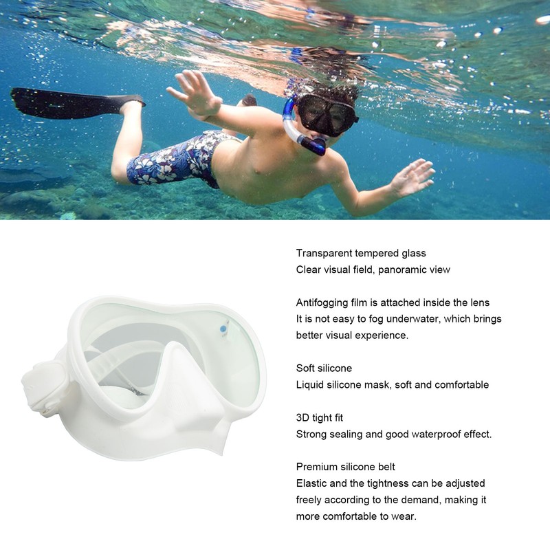 Scuba Diving Goggles Anti Fog Tempered Glass Snorkeling Dive Mask