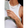 PERNNLA PEARL Dainty Gold Initial Bangle Bracelet for Women L