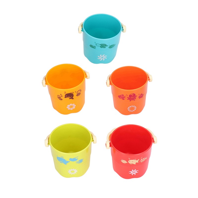5pcs Colorful Stacking Cups Set Early Educational Baby Building Toys