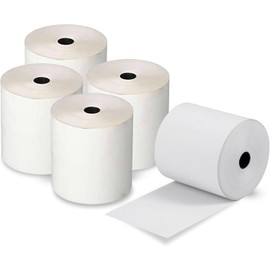 100 Rolls of 80 x 80 Thermal Paper Till Rolls Receipt Roll for Cash Register, POS, Credit Card Machine with Red Warning Strip