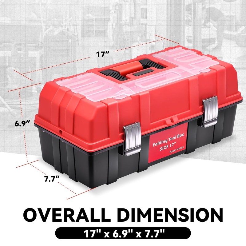 Auto Dynasty Tool Box Organizer Portable 3-layer Folding Toolbox with