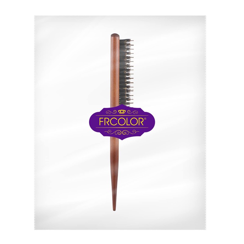 Frcolor Bristle Hair Brush Toupee Brush with Wooden Handle Teasing