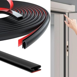 EUARD 10M Tira de Sello de Puerta para Puerta, Burletes para Puertas y Ventanas Auto de TPE,Insonorización de puertas y ventanas, Juntas para rellenar huecos en ventanas y puertas(Negro)