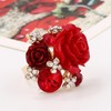 Flower Ring - Adjustable Red Statement Ring for Women Girls