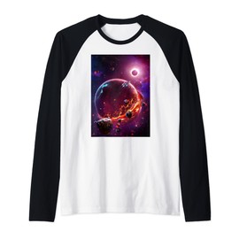 Galaxy Universe space nebula orbit star ship cosmonaut Raglan Baseball Tee