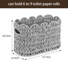Toilet Paper Storage Basket,Handmade Woven Scalloped Baskets for Bathroom Organizer
