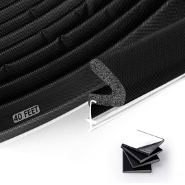 Kerf Weather Stripping Door Seal for Large Gap,Door Weather Stripping for Exterior Door,Front Door Seal Gasket,Weather Strip Door Seal Strip for Door Frame（40Feet,Black