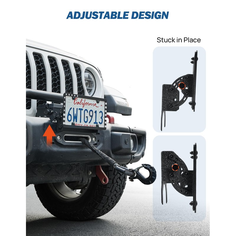 JOYTUTUS Universal Flip-Up License Plate Mount for 10" Hawse Fairlead