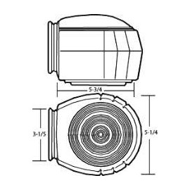 NATIONAL BRAND ALTERNATIVE 2489666 Wall Fixture Replacement Glass, White with Clear Prismatic Bottom with 3-1/4" Fitter
