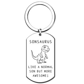QMVMV Funny Sonsaurus Gifts Son Keyring from Dad Mum Birthday Christmas Gifts for Son