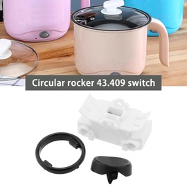 VGOL Pack of 4 Rocker Switch 43.409 Round Rocker Switch Recessed Lights Switch for Lamp Rocker Suitable for Replacement Switches for Under-Unit Lights in the Kitchen (Black/White)