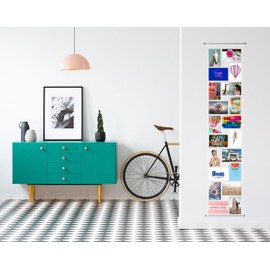 trendfinding Photo Curtain 10 x 15 cm Portrait and Landscape Format for 20 Photos Transparent with Metal Rod for Hanging