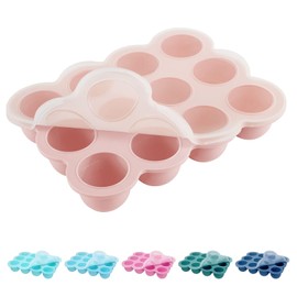Contenedor De Almacenamiento De Alimentos Para Bebés - Bandeja De Congelador De Alimentos Para Bebés De Silicona De 12 Tazas Con Tapa Dura, Contenedor De Alimentos Perfecto Para Alimentos Caser