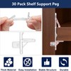 32 Pcs Clear Plastic Shelf Support Pegs 5mm Self-Locking Cabinet