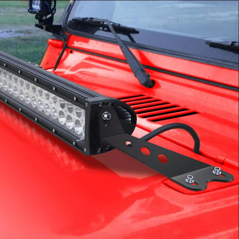 Nilight 2PCS Hood Mounting Brackets for 07-16 Jeep Wrangler JK
