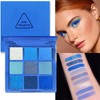 AuraBeen Royal Blue Glitter Eyeshadow Palette - Highly Pigmented, Long-lasting,