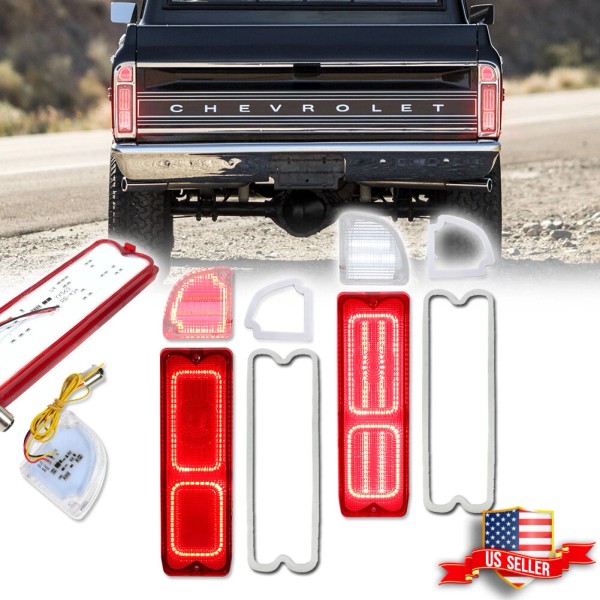 GTINTHEBOX Set Red LED Tailight & Tail Backup Lights For