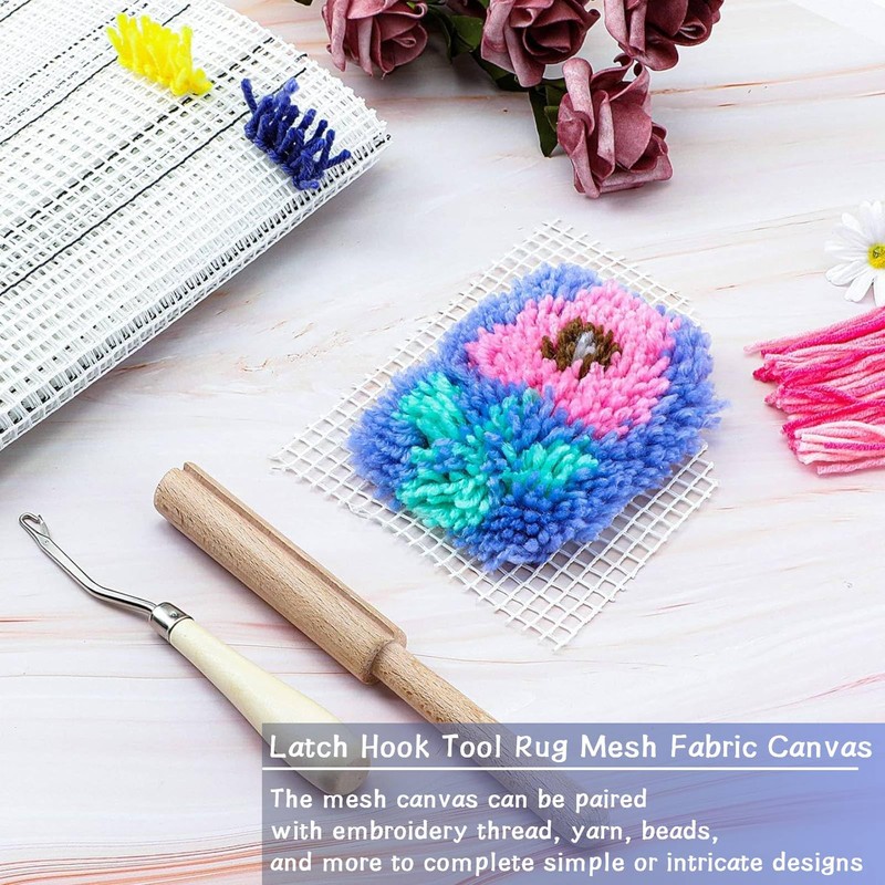 Latch Hook Canvas, Mesh Canvas Sheets Blank Rug Hooking Mesh