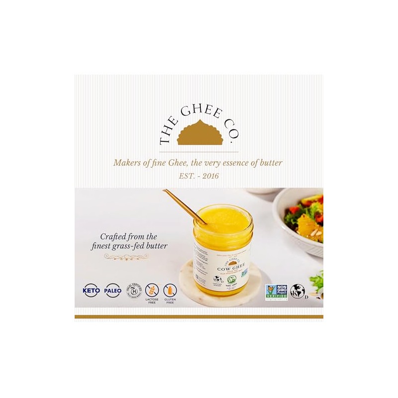 The Ghee Co, Grass fed Ghee, 8 oz, Non GMO,Kosher