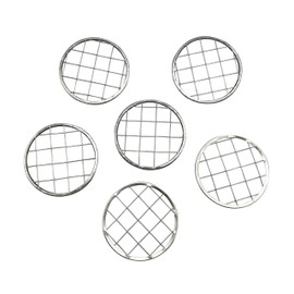 6PCS Mason Jar Frog Lid Square Mason Jar Botanical Grid Metal Mason Flower Jar Lid for Vase Decorative Accessories (Silver)