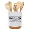 Elanze Designs Welcome to the Kitchen Ceramic Cork Bottom White