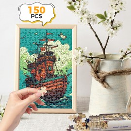 150 Pieces Mini Jigsaw Puzzles for Adults & Kids,6 x 4 Inches,Travel Puzzle,Small Puzzles,Micro Puzzles,Challenging Difficult Puzzle,Nautical Series