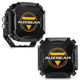 Auxbeam 4 inch Pod Light Covers, Black Offroad Cover Waterproof Polycarbonate Protective Lens for LED Pods Driving Fog Light (Fit for ZD000860, ZD000861, ZD000862), Pair